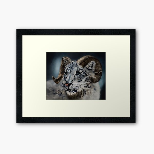 Bighorn Snow Leopard Framed Art Print