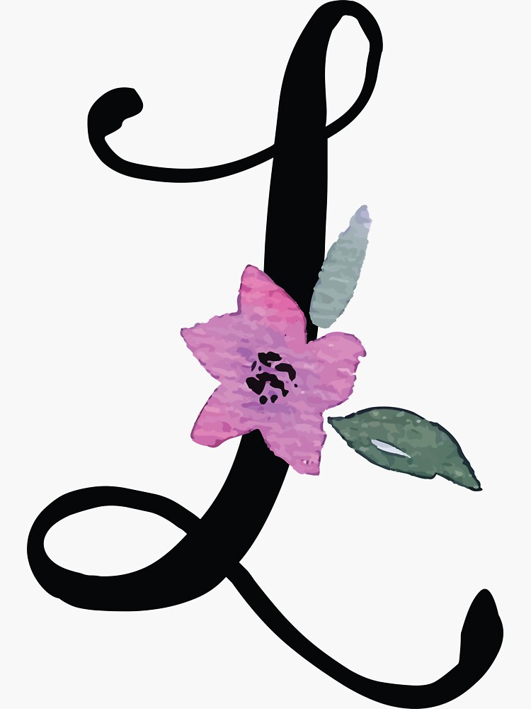 Floral Monogram V Sticker for Sale by MaPetiteFleur