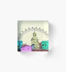 The London Eye and Horseguards Parade in colour Acrylic Block