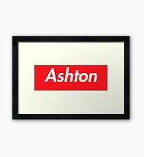 Hello My Name Is Ashton Name Tag Framed Print