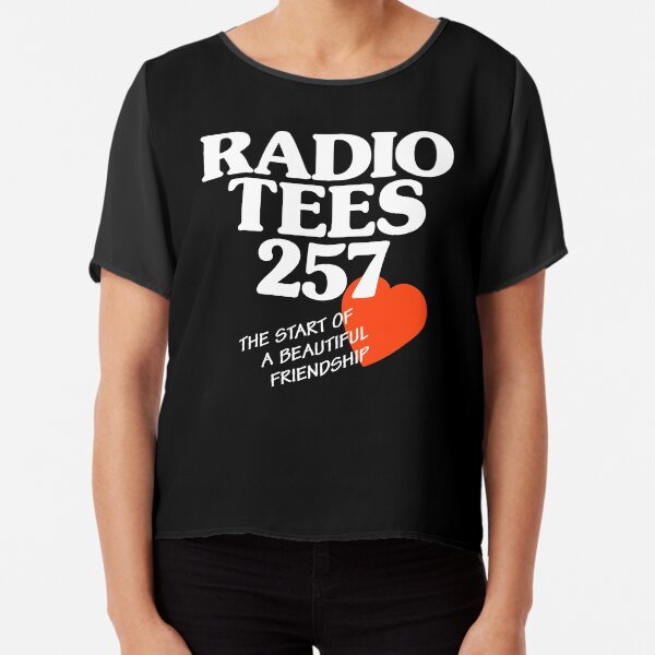 Local Radio: Radio Tees (white text) Chiffon Top