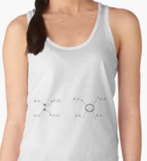 The figure shows the motion of two classical electrons and how this process is considered in quantum electrodynamics Women's Tank Top