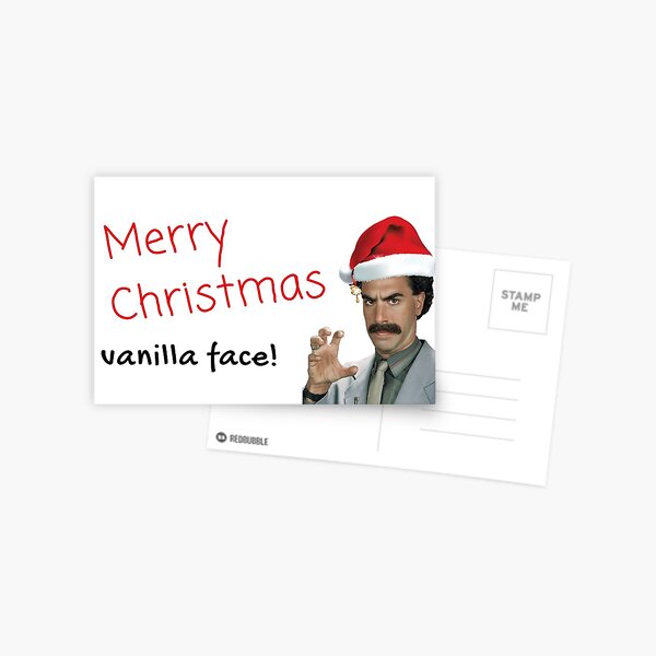 Borat Christmas card, Merry Christmas vanilla face, Gifts, Presents Postcard