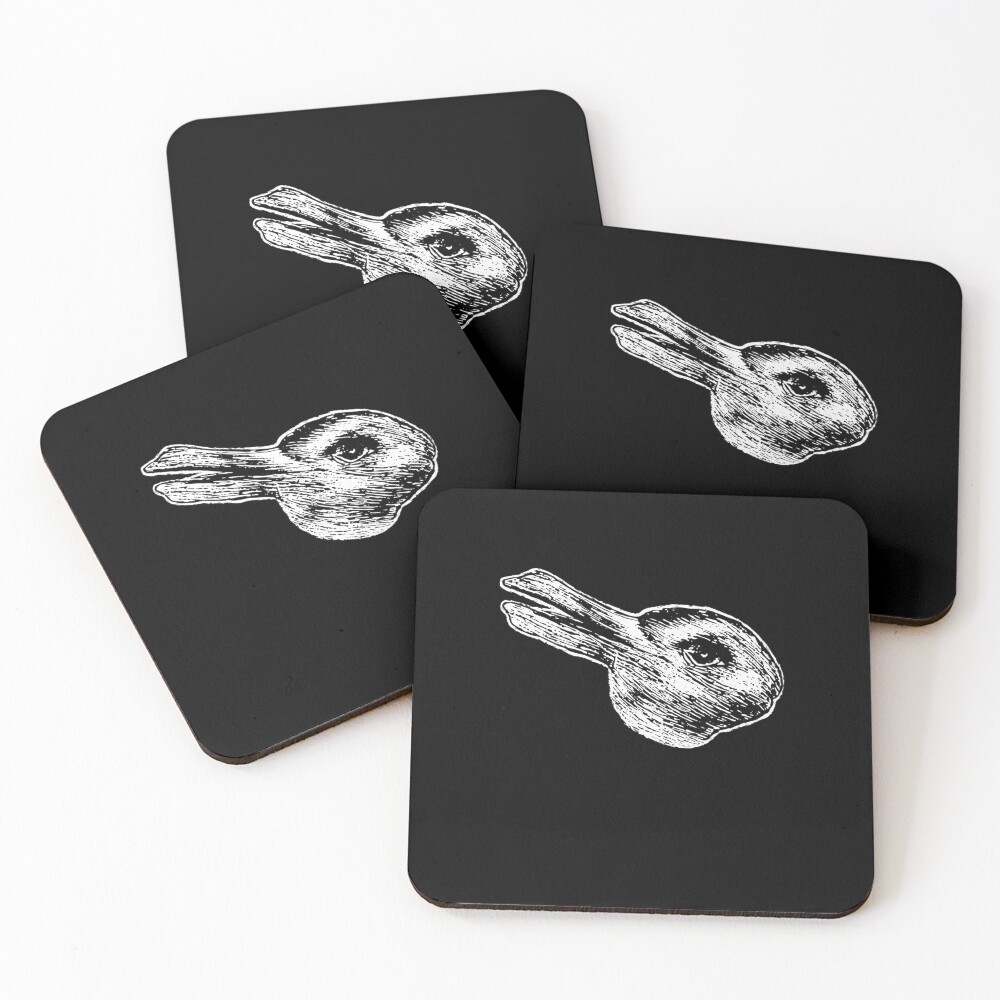 The Rabbit-Duck - Philosophy Wittgenstein Design Coasters (Set of 4)