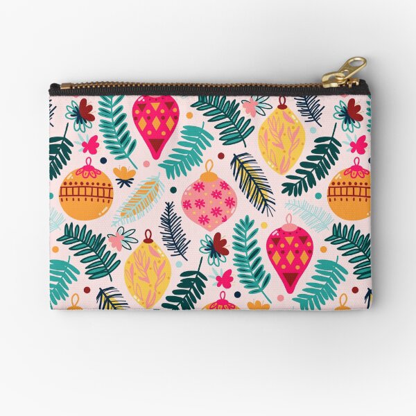 Colorful Christmas - Millennial Pink Zipper Pouch