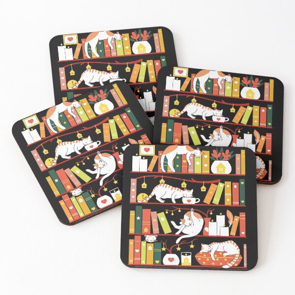 Item preview, Library cats - autumn colour version  designed and sold by Elenanaylor.
