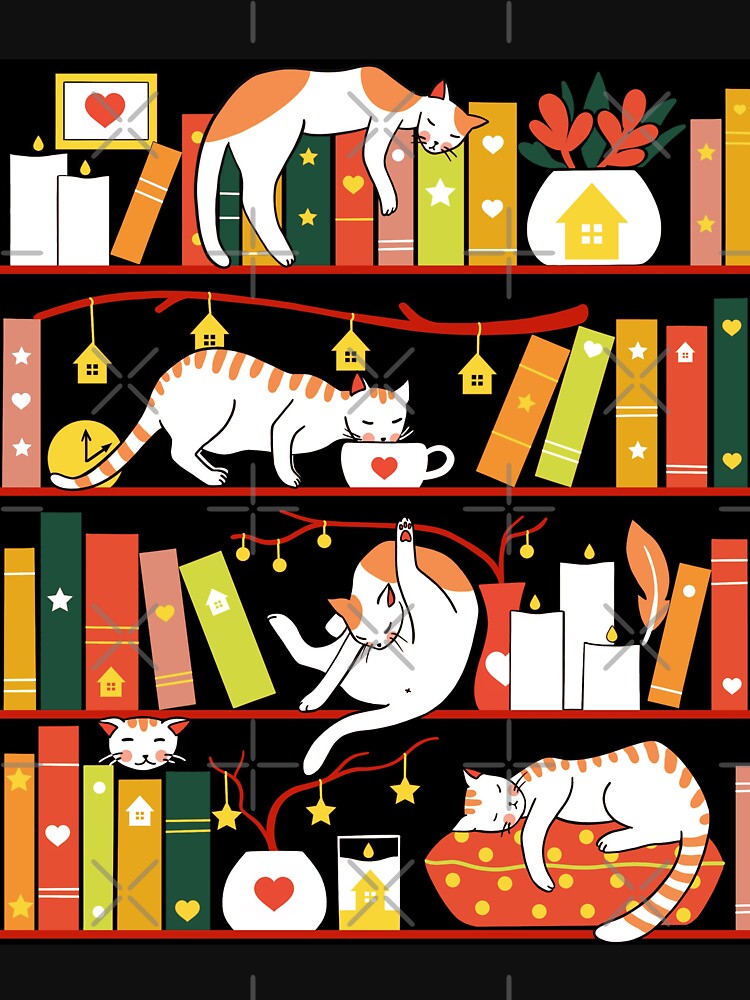 Library cats - autumn colour version by Elenanaylor