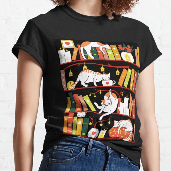 Library cats - autumn colour version Classic T-Shirt