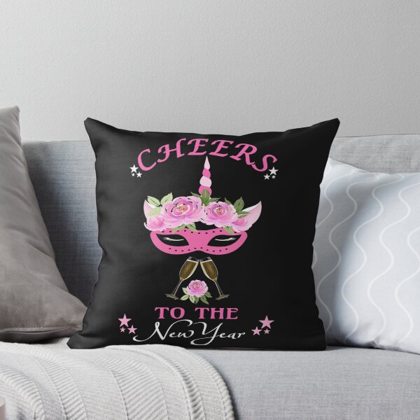 Item preview, Cheers To The New Year Pink Unicorn With Mask Toasting designed and sold by Sapphire Star.