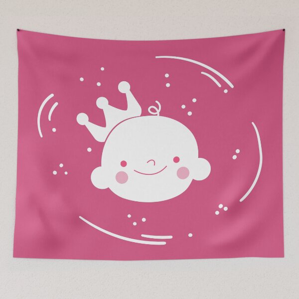 Item preview, Cute Little Prince Baby with Crown on Pink Background designed and sold by parazitgoodz.
