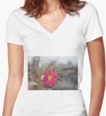 #nature #flower #outdoors #leaf #summer #garden #bright #growth #season #horizontal #colorimage #nopeople #plant #colors #closeup #fragile #day Women's Fitted V-Neck T-Shirt