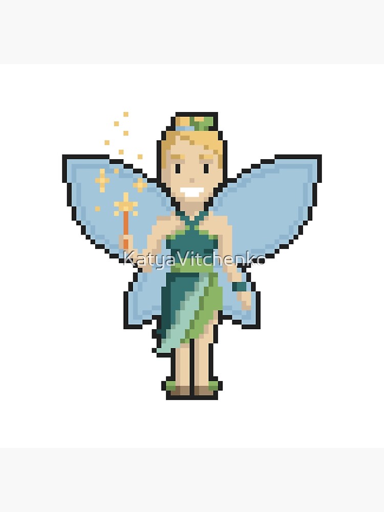 Poster « Fée pixel art sur fond blanc. », par KatyaVitchenko Redbubble