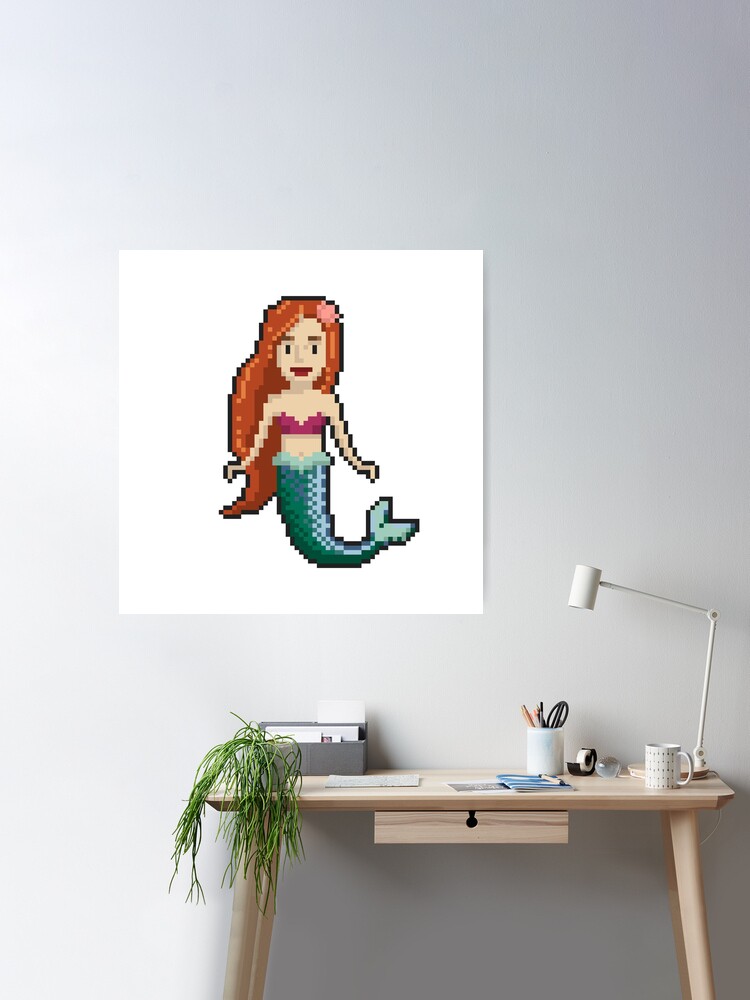 Illustration Design Pixel Art Mermaid Stock Illustration - Download Image  Now - Mermaid, White Background, Adult - iStock