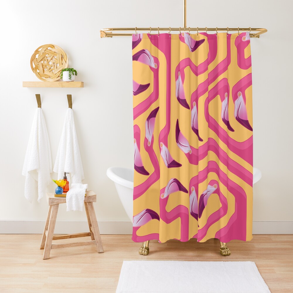 Flamingo Maze Shower Curtain