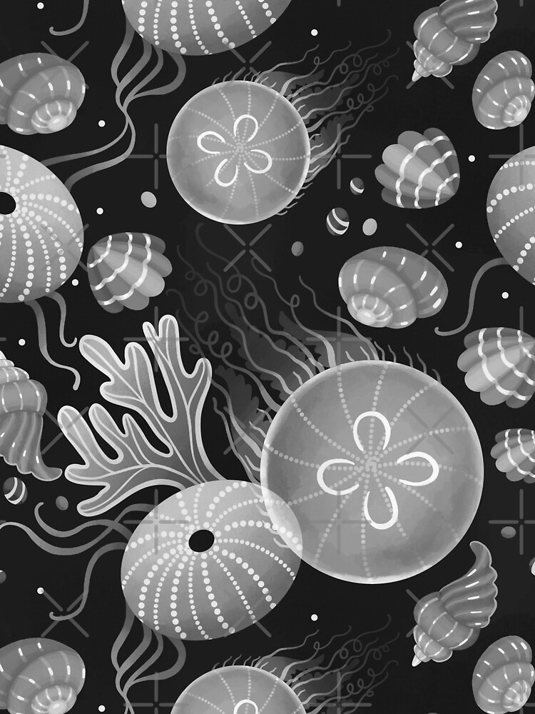 Ocean life - black and white by Elenanaylor