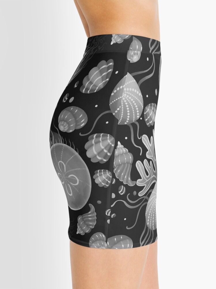 Alternate view of Ocean life - black and white Mini Skirt