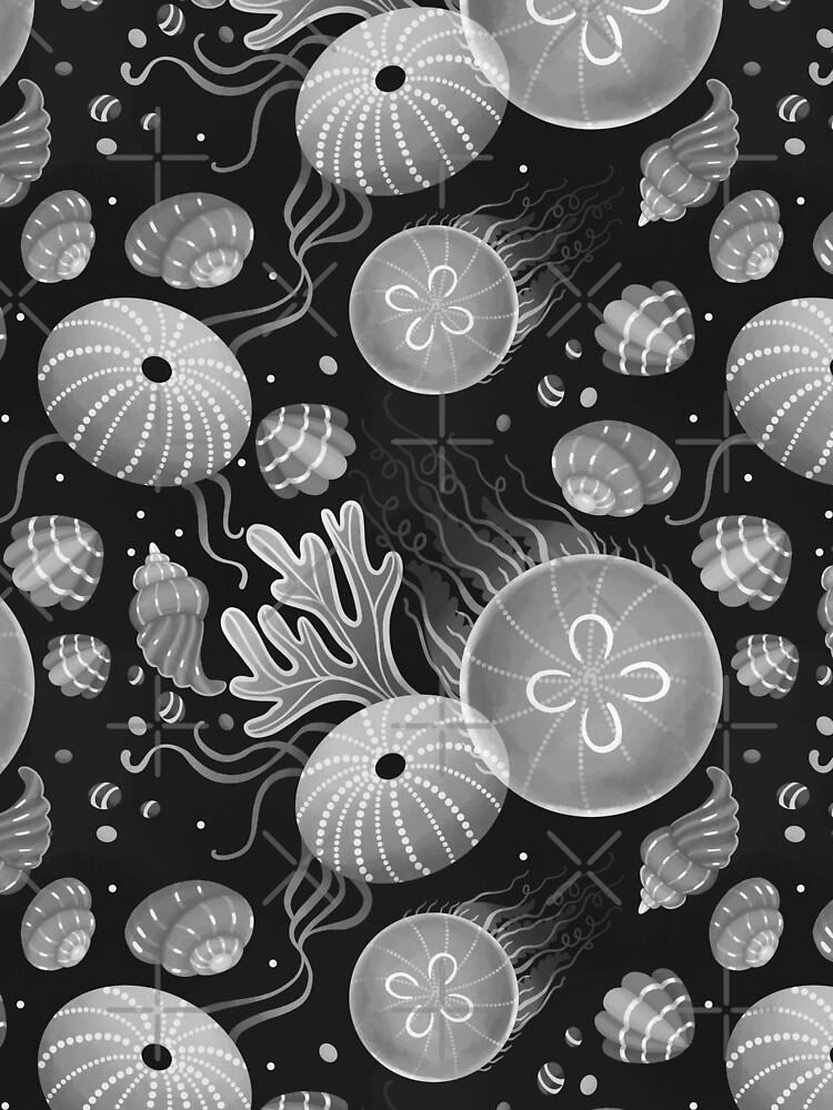 Ocean life - black and white by Elenanaylor