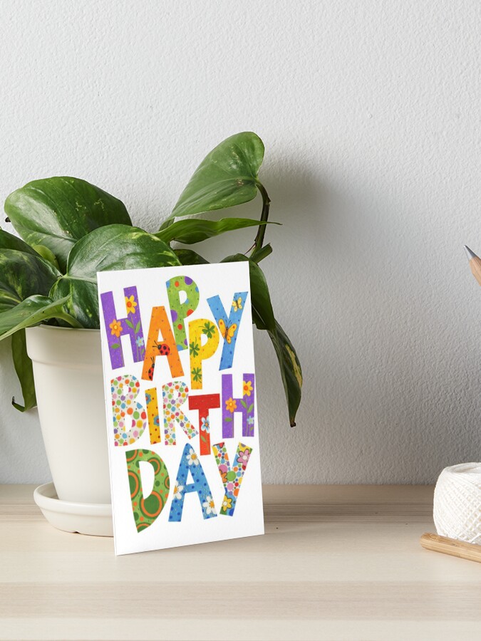 Colorful Paper Letters Birthday Card