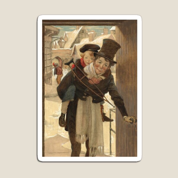 Tiny Tim and Bob Cratchit by Jessie Willcox Smith Magnet