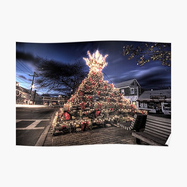 " Provincetown Lobster Trap Christmas Tree" Poster for Sale by capecodart Redbubble