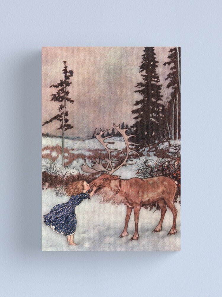 "Gerda and the Reindeer by Edmund Dulac" Canvas Print for Sale by
