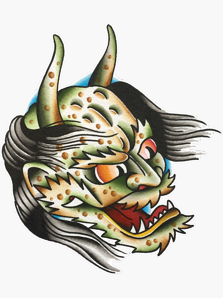 Japanese Oni Mask and Dragon Print Yokai Japanese Folklore Demonic Art  Traditional Tattoo Irezumi Hannya Japanese Oni Mask - Etsy Denmark