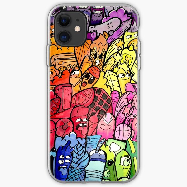 cool rainbow doodle iPhone Soft Case