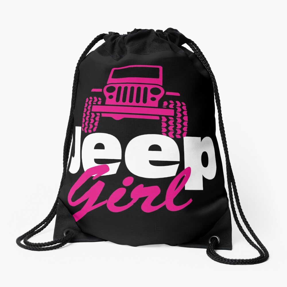 Jeep Girl Drawstring Bag
