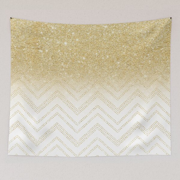 Item preview, Modern gold ombre chevron stitch pattern designed and sold by GirlyTrend.