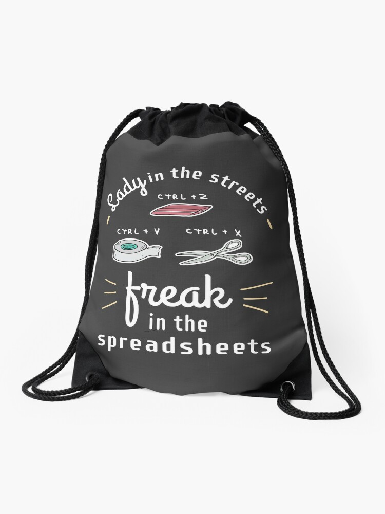 Lady In The Streets Freak In The Spreadsheets - Office Lady Accountant |  Drawstring Bag