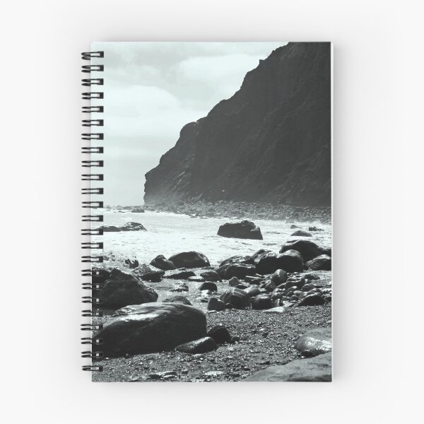 Item preview, Black and White Beach Cliffs with Filtered Clouds designed and sold by Corri Gryting Gutzman.