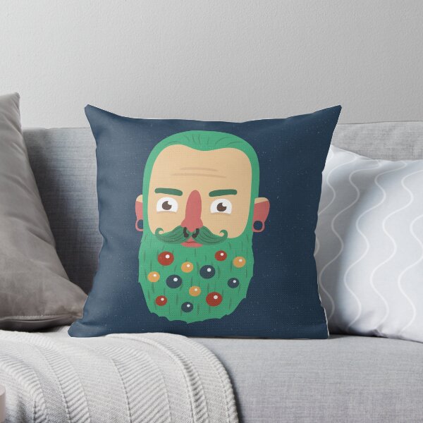 Beard Baubles Throw Pillow
