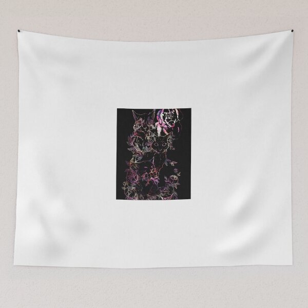 Item preview, Cat and dog neon with flowers designed and sold by Wolfteamshop.