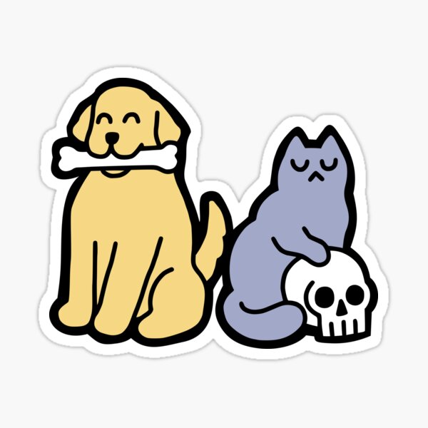 Good Dog Bad Cat Sticker