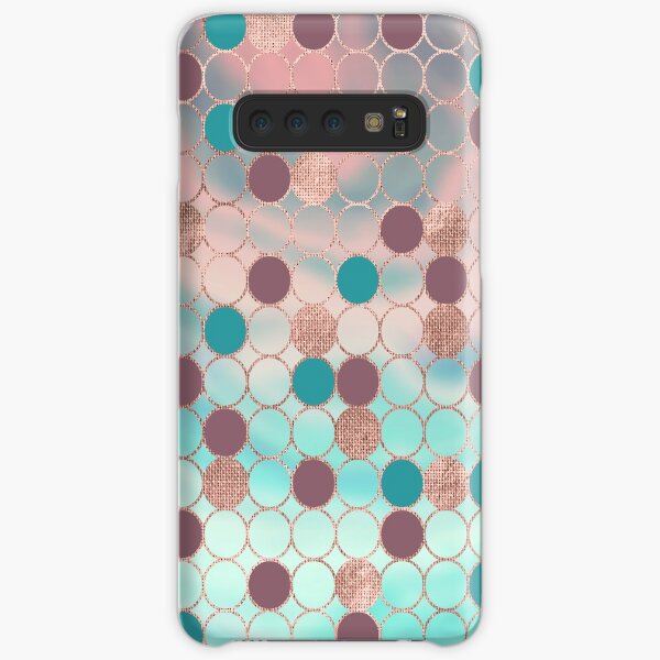 Girly Chic Rose Gold Purple Teal Circle Geometric Samsung Galaxy Snap Case