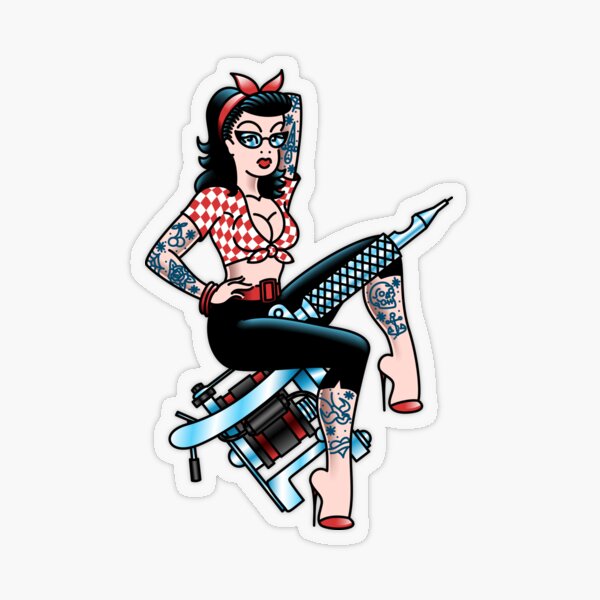 Salty-Dog American Traditional Lowbrow Hot Rod Rockabilly Tattoo Pin-up Transparent Sticker