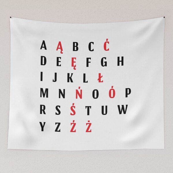Item preview, Polish Alphabet / Polski Alfabet / Black Red Letters / Poster Print designed and sold by Folklove  Studio.