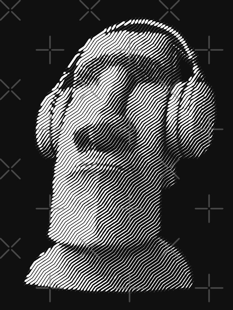 Moai wearing headphones by kislev