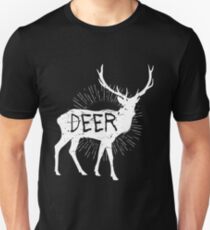 Deer! Printed Funny Wildlife Outdoor Sunset Gift Slim Fit T-Shirt