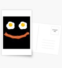 Eggs Bacon Smiley Funny Face American Breakfast Gift Postcards