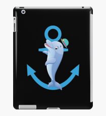 Dolphin Over Anchor Cute Cartoon ocean Beach Gift iPad-Hülle & Klebefolie