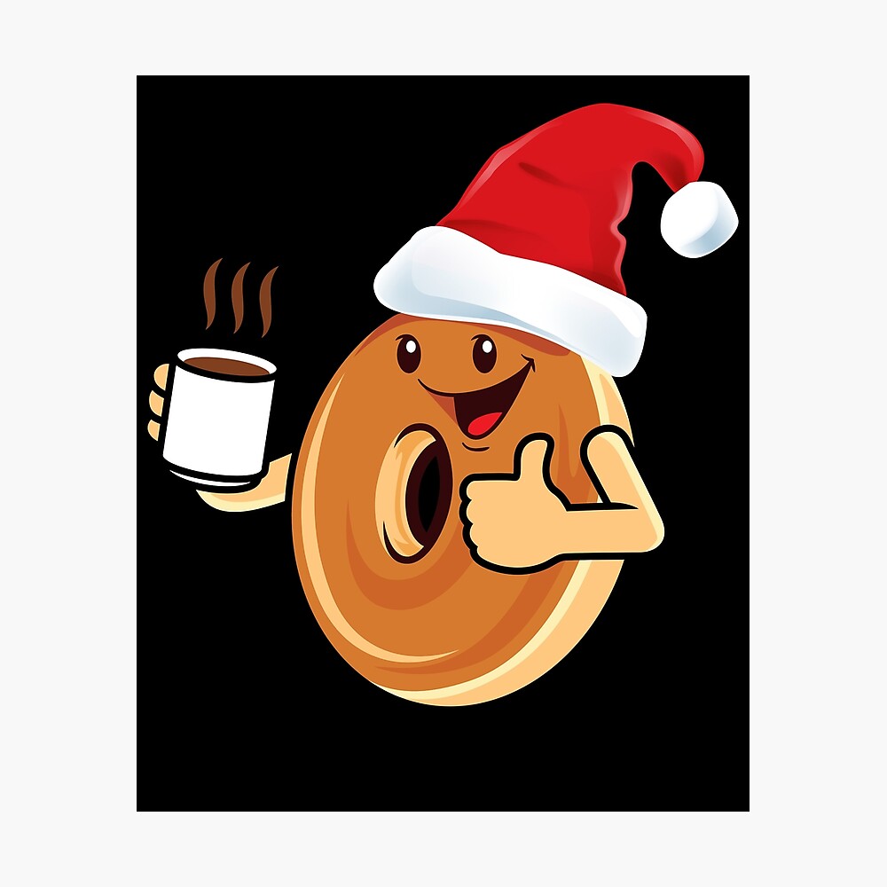 Santa Claus Donat Coffee funny cartoon drawing Santa Claus Donat Coffee funny cartoon drawing