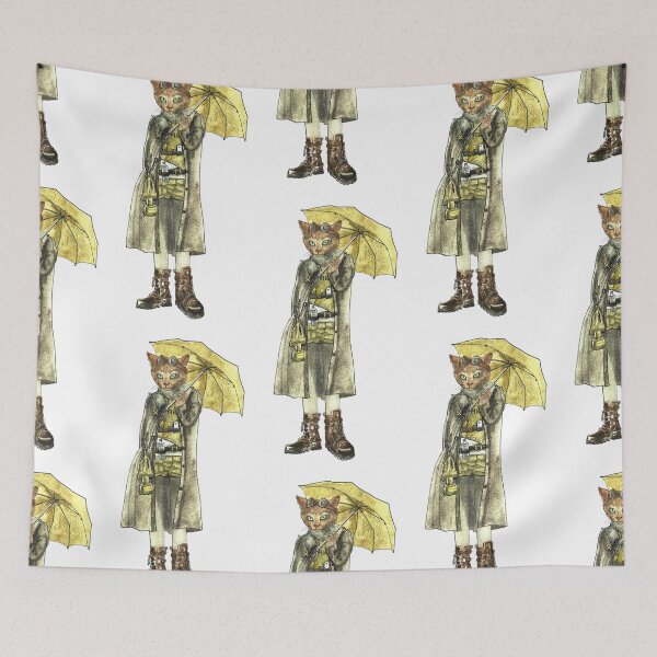 Item preview, Steampunk Yellow Umbrella Cat designed and sold by felissimha.