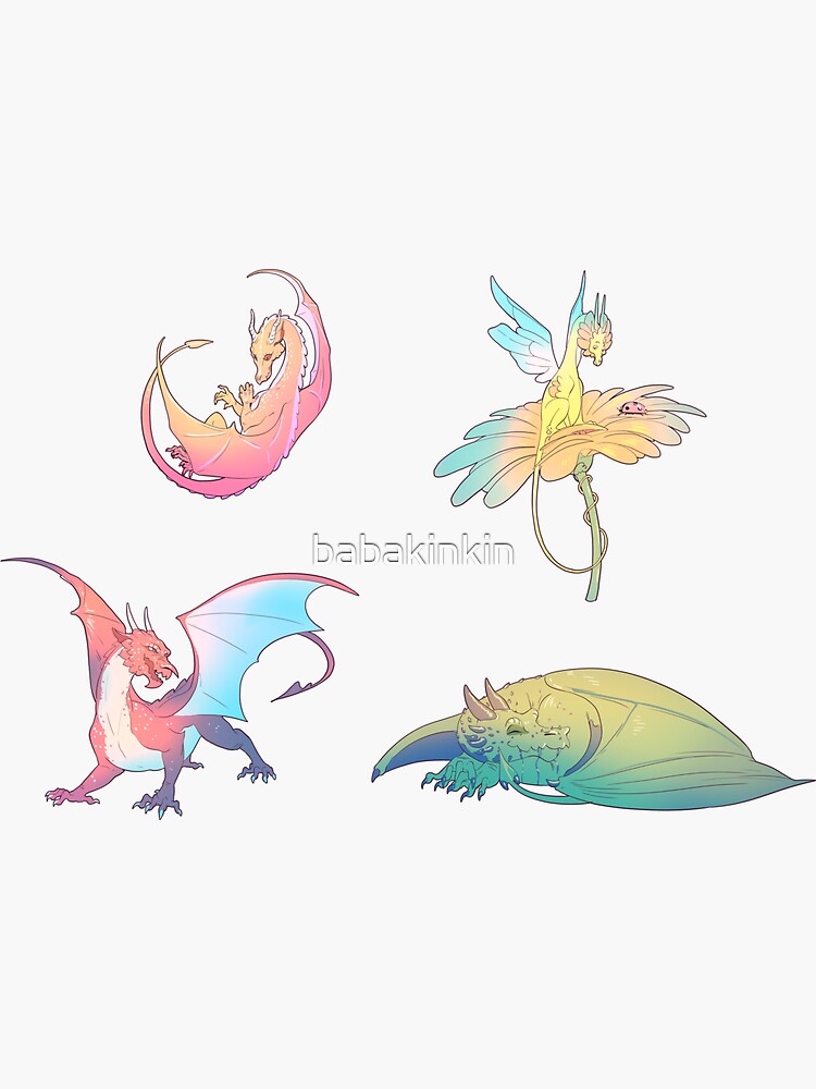 Dragons stickers Sticker for Sale by Colordrilos