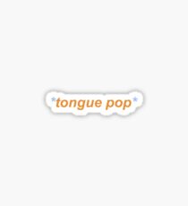 *tongue pop* blue and orange Sticker