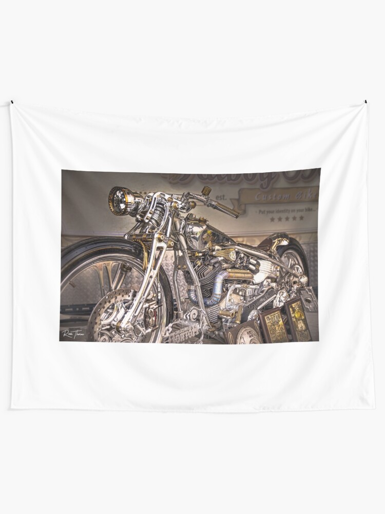 "Brass Works Harley Davidson" Wall Tapestry by wrassell Redbubble