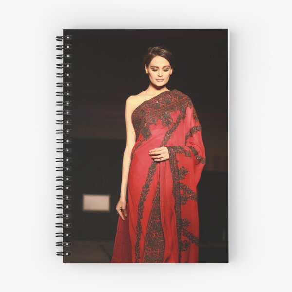 Item preview, The red Sari designed and sold by naureen bokhari.