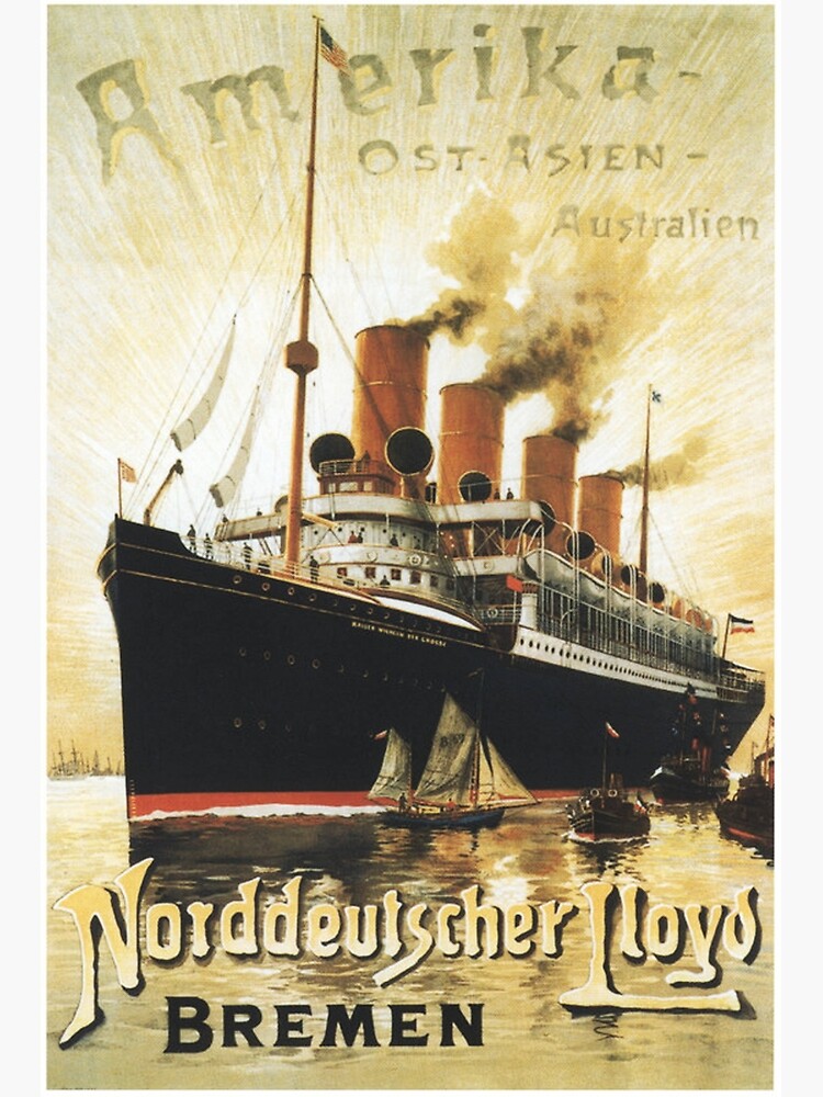 To "Amerika", SS Kaiser Wilhelm Advertisement by edsimoneit