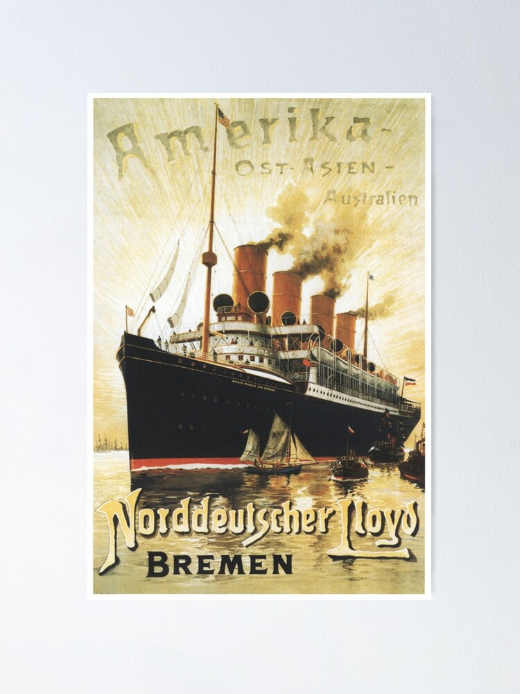 Alternate view of To "Amerika", SS Kaiser Wilhelm Advertisement Poster
