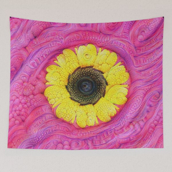 Item preview, Sunflower on pink #DeepDream designed and sold by blackhalt.